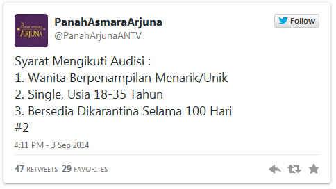 Syarat Audisi Panah Asmara Arjuna