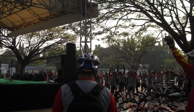 Senam dulu Sebelum Bersepeda