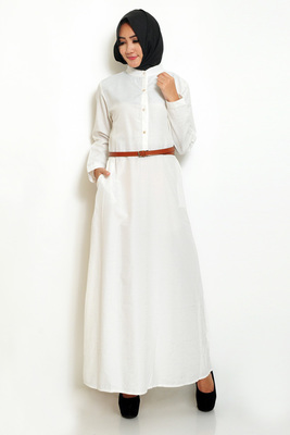Gamis Polos Putih-YSalma