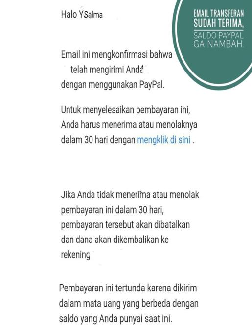 Email Pemberitahuan Pembayaran Saldo Paypal Ga Bertambah_YSalma