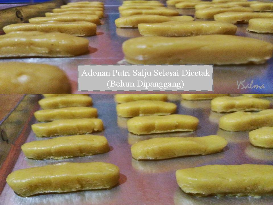 Adonan putri salju selesai dicetak
