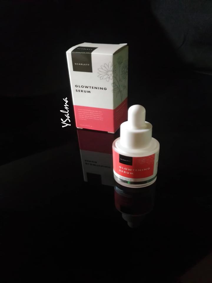 Scarlett Glowtening Serum packaging cantik