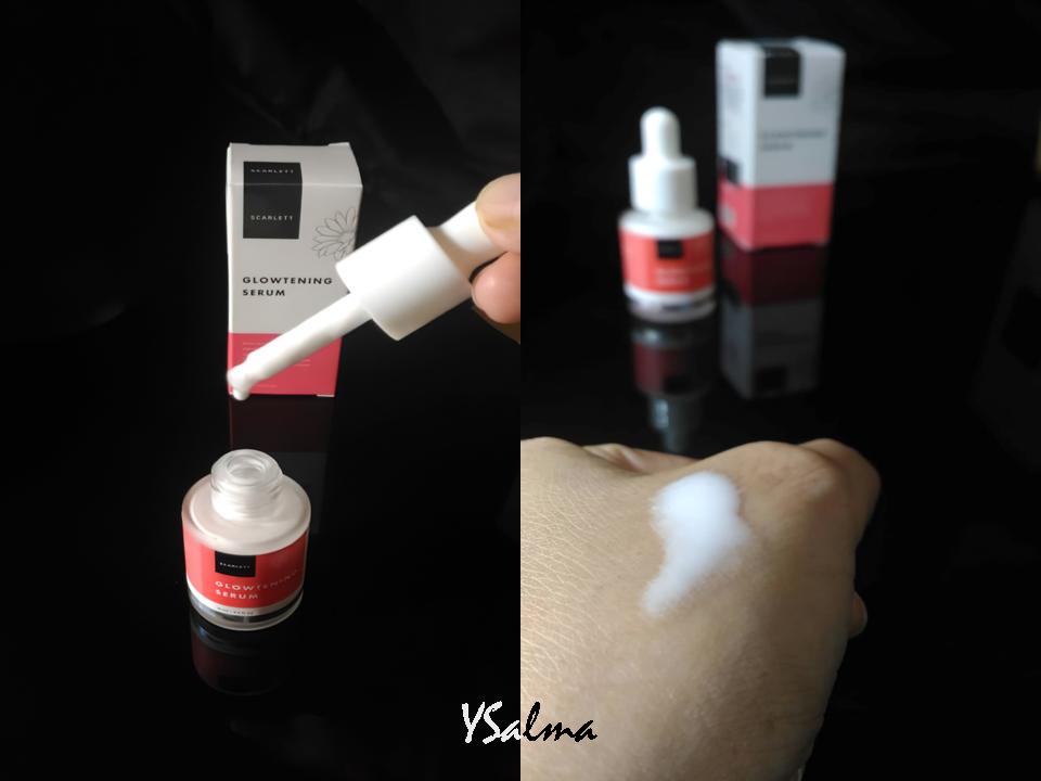 Scarlett Glowtening Serum bertekstur milky