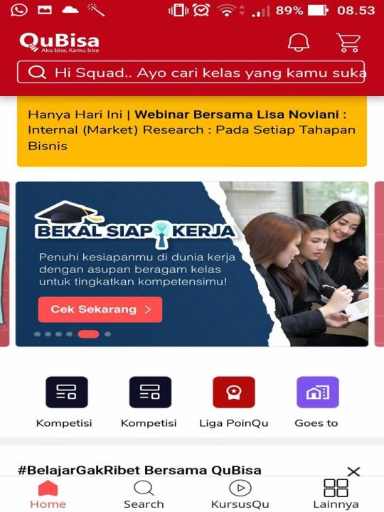 Aplikasi siap kerja QuBisa belajar gak ribet
