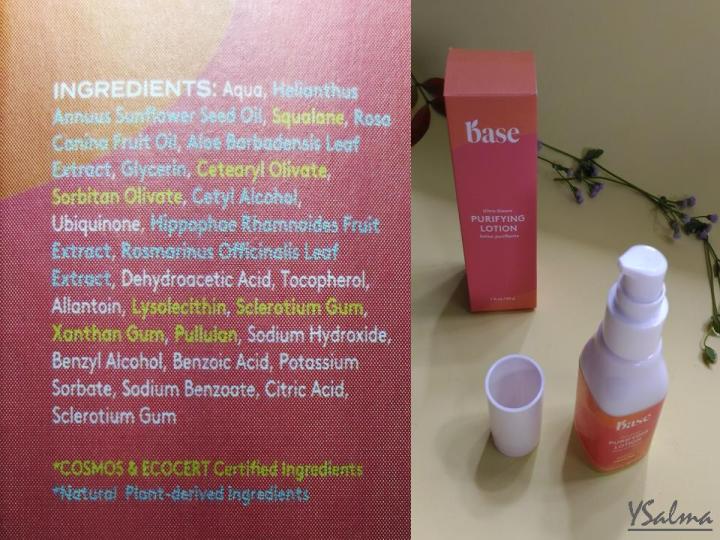 Skincare untuk menghilangkan bekas jerawat dengan ingredients Purifying Lotion BASE