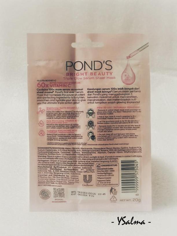 serum pencerah wajah terbaik Pond's sheet mask