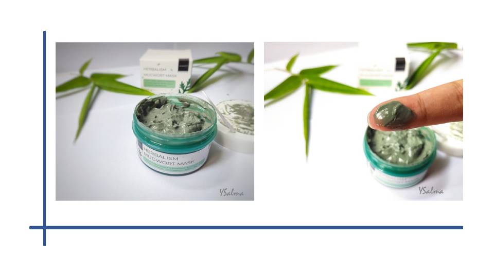 Masker wajah Scarlett Herbalism Mugwort tekstur